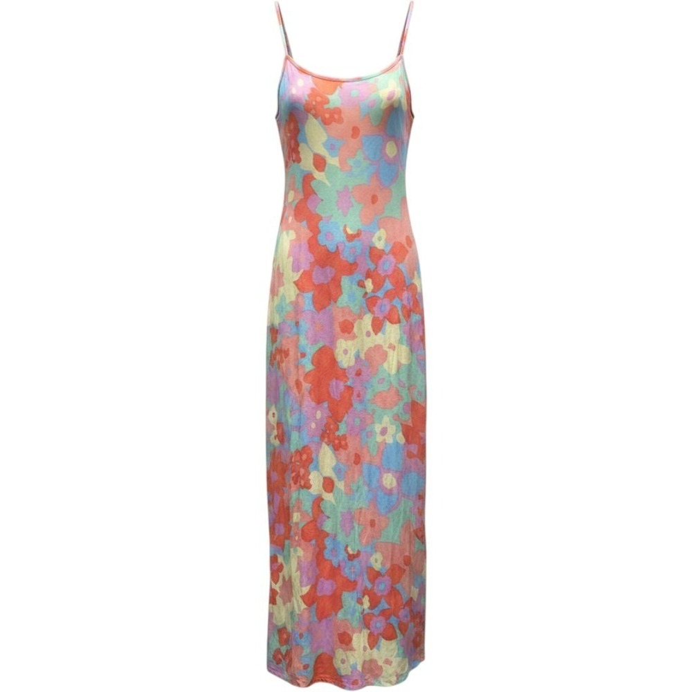 Billabong Floral Maxi Dress Small Boho Beach Surf Side Sundress Sleeveless NEW
